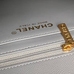 CHANEL 25S FLAP BAG 22 CM IN GREY CAVIAR WITH GOLD HARDWARE