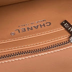 CHANEL 25S FLAP BAG 20 IN DARK CARAMEL CALFSKIN SILVER HARDWARE