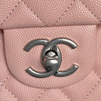 CHANEL 25S FLAP BAG 22 IN PINK CALFSKIN SILVER HARDWARE