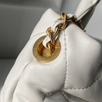 CHANEL 25S MINI BOW BAG 26 IN CREAM WHITE LAMBSKIN WITH GOLD HARDWARE