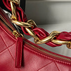 CC 2025 Hobo Bag Red Calfskin Gold Hardware 298484