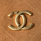CHANEL 25S HOBO BAG 31 IN CARAMEL BROWN SUEDE WITH GOLD HARDWARE