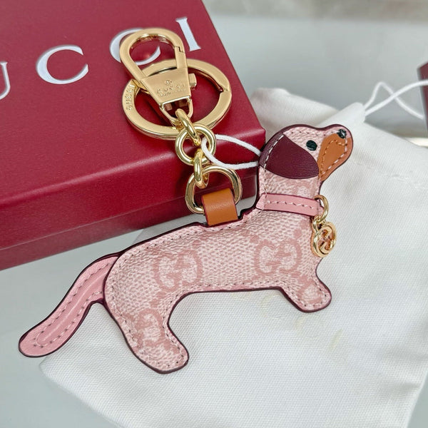 Gucci Dog-shaped Light Pink Bag Charm