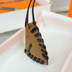HM Horse Head Charm Brown Black Calfskin
