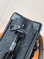 LV M55702 Mini Soft Trunk 18.5 with Matte-Black Chains Black Taurillon Cowhide
