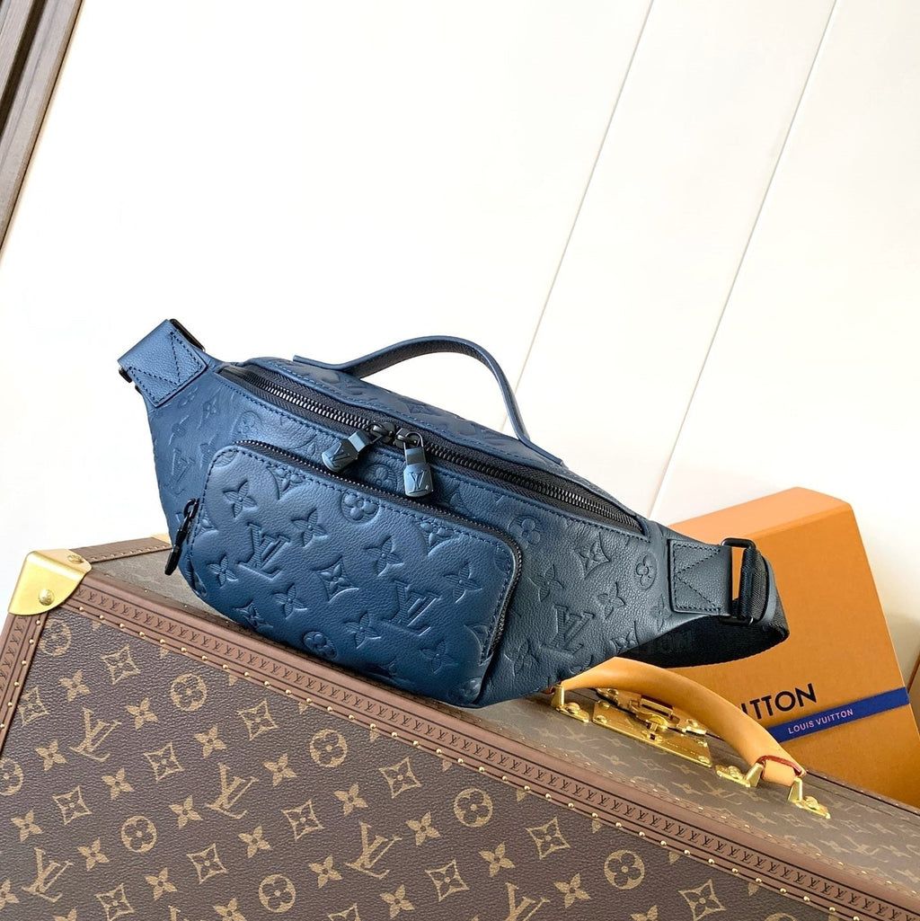 LV M14784 Rush Bumbag Dark Blue Monogram Shadow Calfskin
