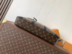 LV Porte-Documents Voyage Brown Black Macassar Canvas