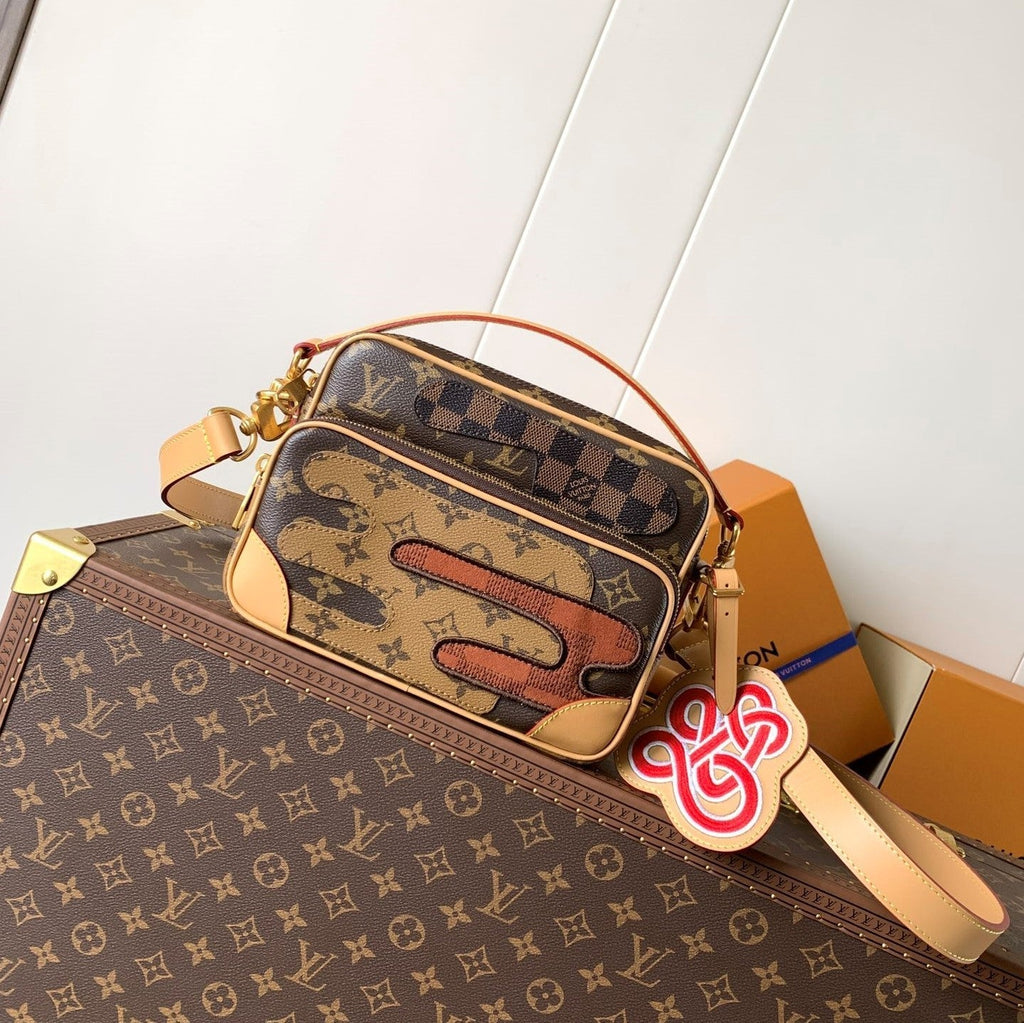 LV Nil Crossbody Bag 27.5cm Brown Monogram Reverse & Damier Canvas