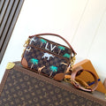 LV Nil Messenger Bag 25cm Brown Animal Printed Monogram Canvas