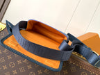 LV Bosphore Mini Handbag 19cm Purple Blue Canvas & Leather trim