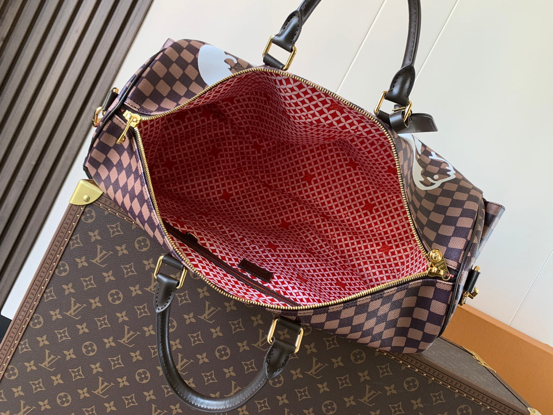 LV Keepall Bandoulière 50 Brown Damier Phriendship Canvas