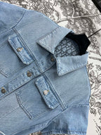 JEAN DRESS WITH FLUTTER SLEEVES DENIM JACQUARD DUSTY BLUE 266734