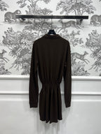 MIU POLO DRESS DARK BROWN 274604