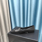 BALLET FLAT BLACK SHEEPSKIN POINTED TOE