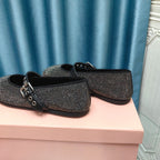 MARY JANE SHOES BLACK COWHIDE - SEQUIN