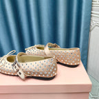 MARY JANE SHOES METALLIC GOLD COWHIDE WITH DIAMOND
