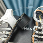HIGH SANDALS WITH THREE STRAPS IN WHITE CALFSKIN