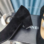 HIGH MARY JANE SHOES BLACK SUEDE WITH WHITE BOW