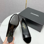 CC HIGH HEEL 25S IN BLACK LAMBSKIN AND SUEDE WITH PEARL HEEL STYLE 5