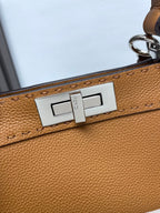 PEEKABOO MEDIUM 33 BROWN CALFSKIN SILVER HARDWARE