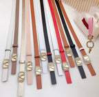 Gold Vlogo and Silver Hardware Buckle Red Calfskin 20mm