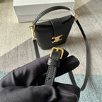 BUCKET MINI 13.5 TRIOMPHE BLACK IN SMOOTH CALFSKIN