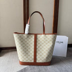 TRIOMPHE CANVAS 31.5 IN PRINTED CALFSKIN BROWN WHITE