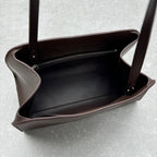 The Row 2025 Peggy Clutch 28cm Chocolate Leather