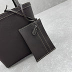 The Row 2025 Park Tote Stitch Bag Dark Brown 22cm Leather