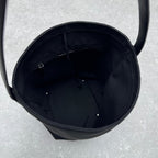 The Row 2025 N/S Park Tote Bag 30cm Black Leather Canvas