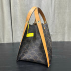 Celine Small Cube Bag Light Brown Triomphe Canvas Calfskin