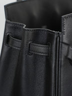 HM Birkin Shadow 25cm Black Leather 284509