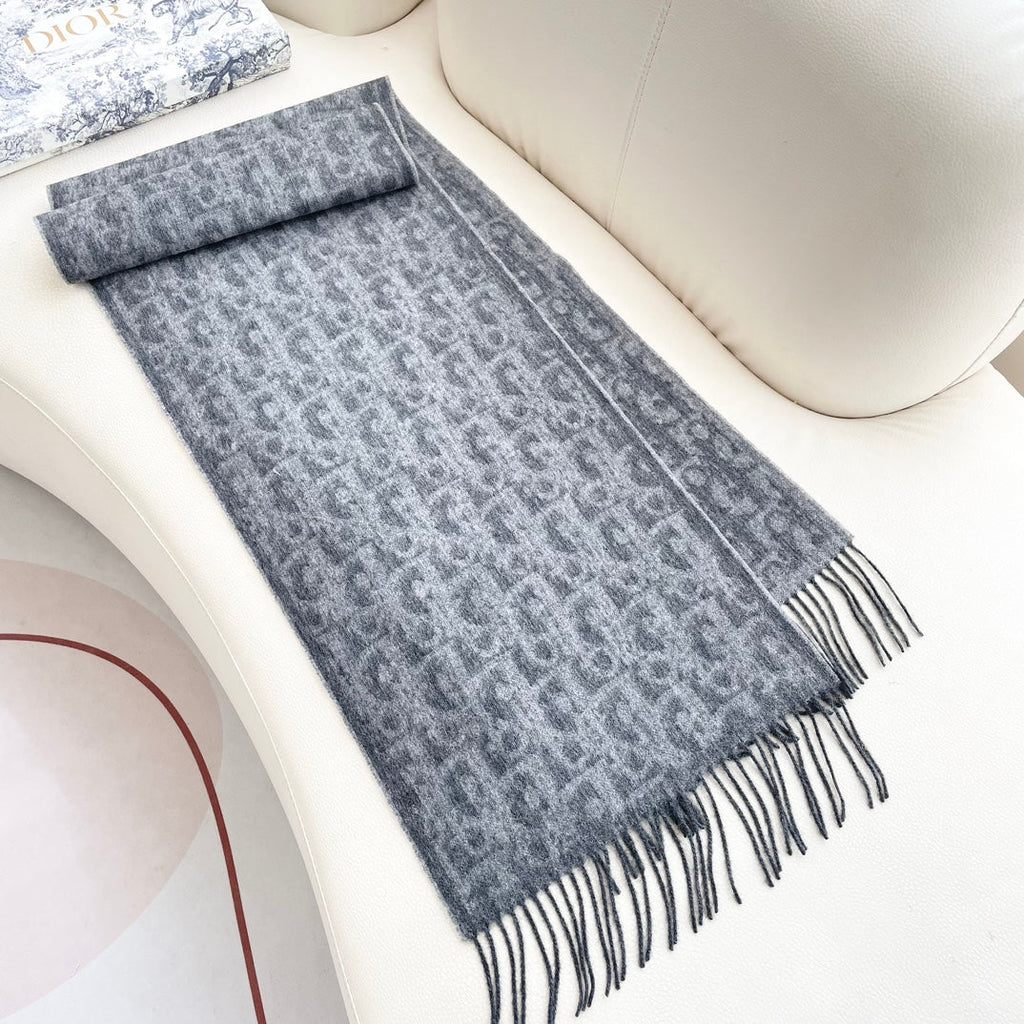 SCARF 180 CM IN MO GRAY CASHMERE AND WOOL 405471