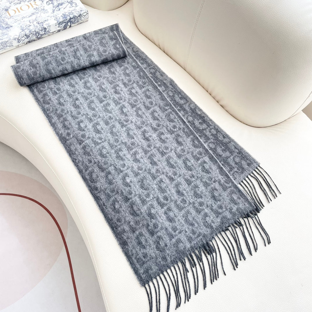 SCARF 180 CM IN MO GRAY CASHMERE AND WOOL 405471