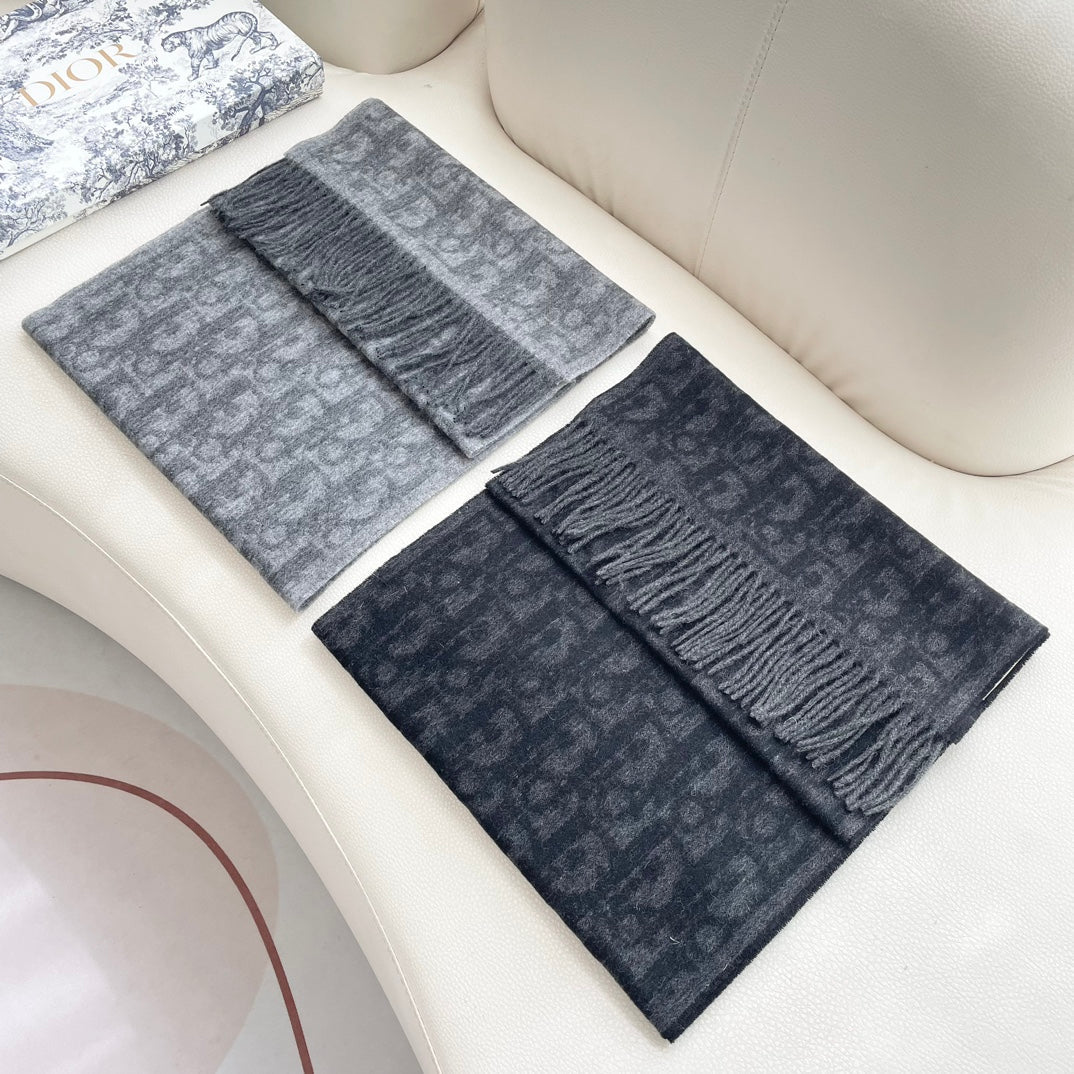 SCARF 180 CM IN MO GRAY CASHMERE AND WOOL 405471