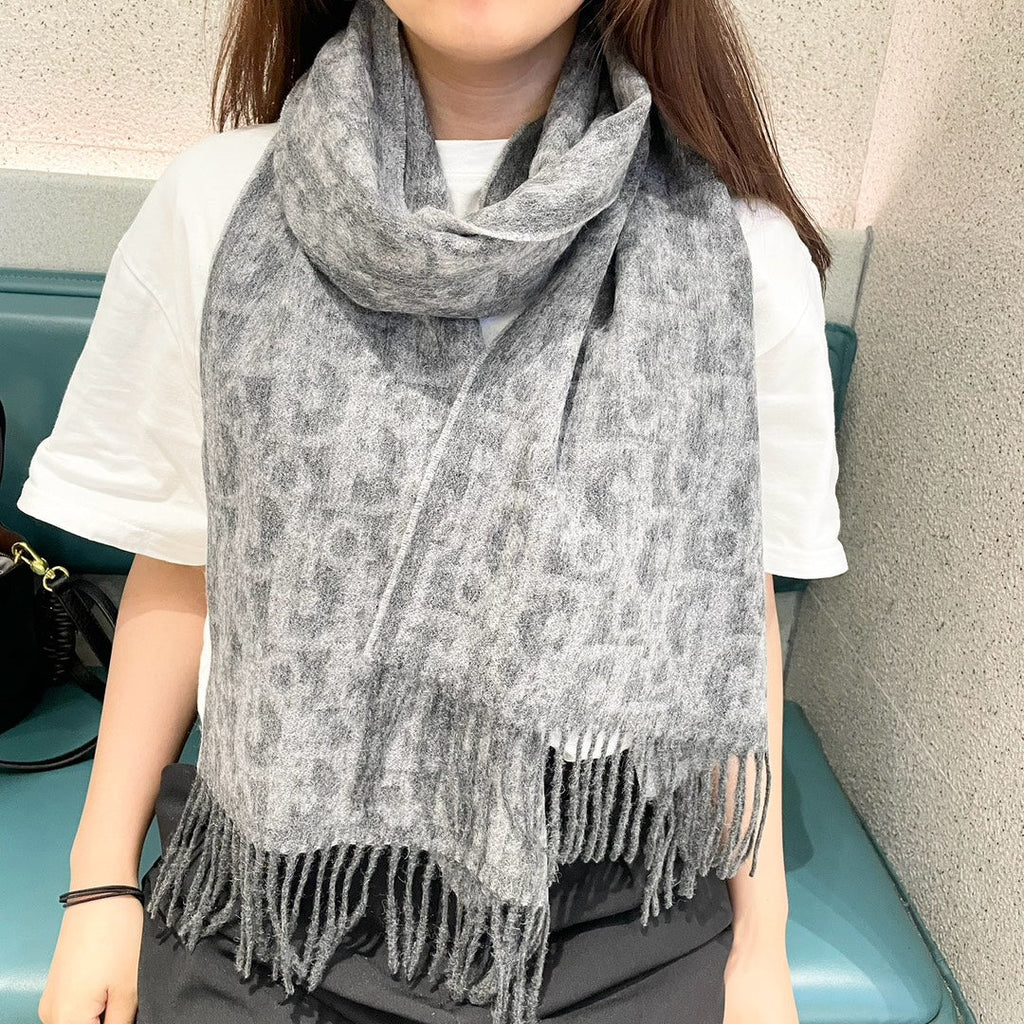 SCARF 180 CM IN MO GRAY CASHMERE AND WOOL 405471