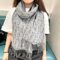 SCARF 180 CM IN MO GRAY CASHMERE AND WOOL 405471