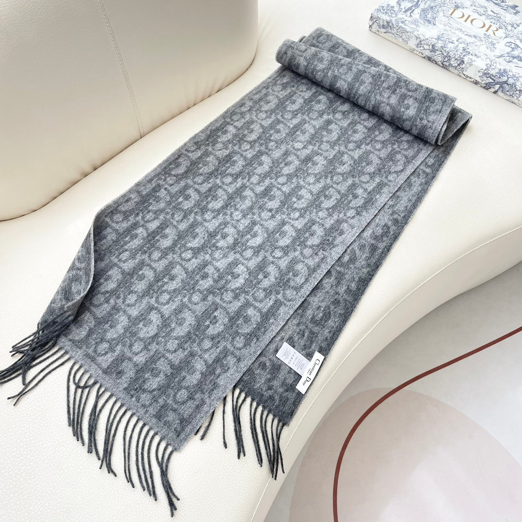 SCARF 180 CM IN MO GRAY CASHMERE AND WOOL 405471