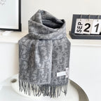 SCARF 180 CM IN MO GRAY CASHMERE AND WOOL 405471