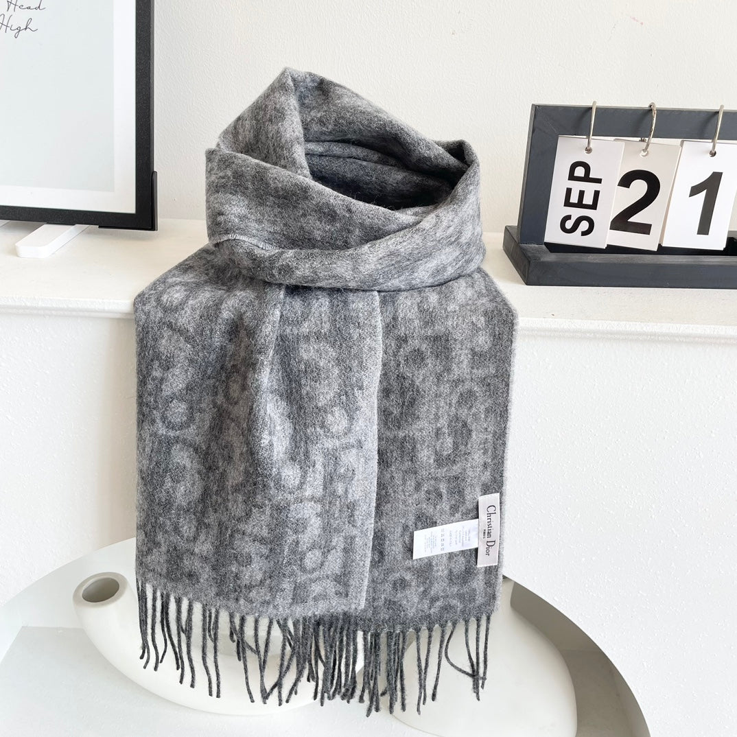 SCARF 180 CM IN MO GRAY CASHMERE AND WOOL 405471