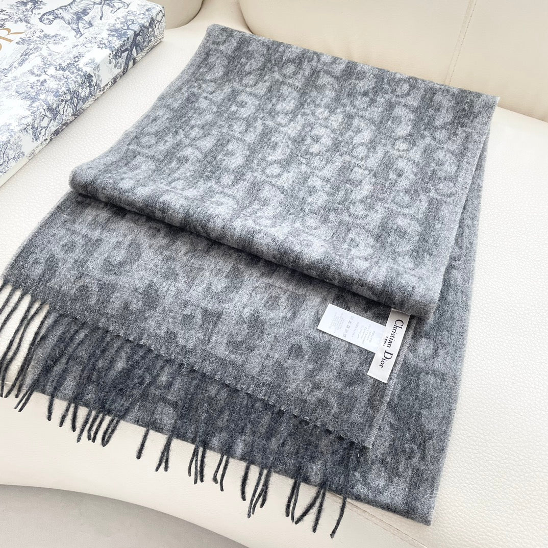SCARF 180 CM IN MO GRAY CASHMERE AND WOOL 405471