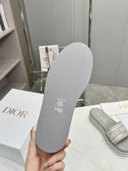 CD DWAY PLATFORM SLIDE IN GRAY AND WHITE COTTON STRIPED SOLE