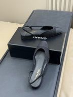 CC SLINGBACK 25S IN BLACK TWEED AND FABRIC