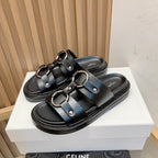 DAD SANDALS BLACK CALFSKIN
