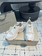 LIGHTSTAR SNEAKERS WITH WHITE CALFSKIN AND MESH UPPER AND WHITE STAR