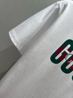 Gucci 2025 Print Short Sleeve T-shirt White Green Red Cotton