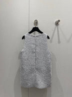 CC 25 Tweed Dress Gray Blue Woven Fabric