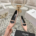 SUZY POINTY TOE BALLERINA IN BLUSH PINK PATENT CALFSKIN