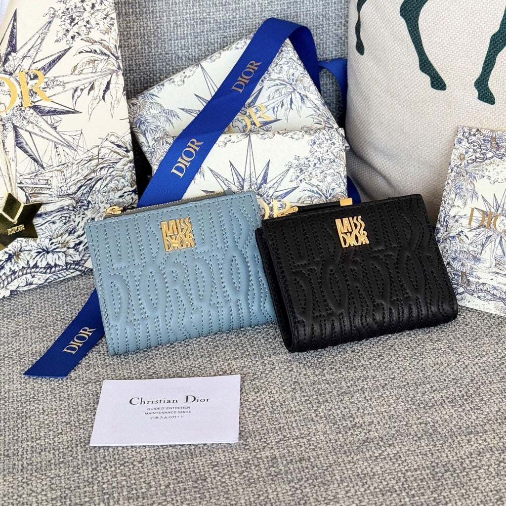 CD Miss Dior Freesia Zipper Wallet Lambskin
