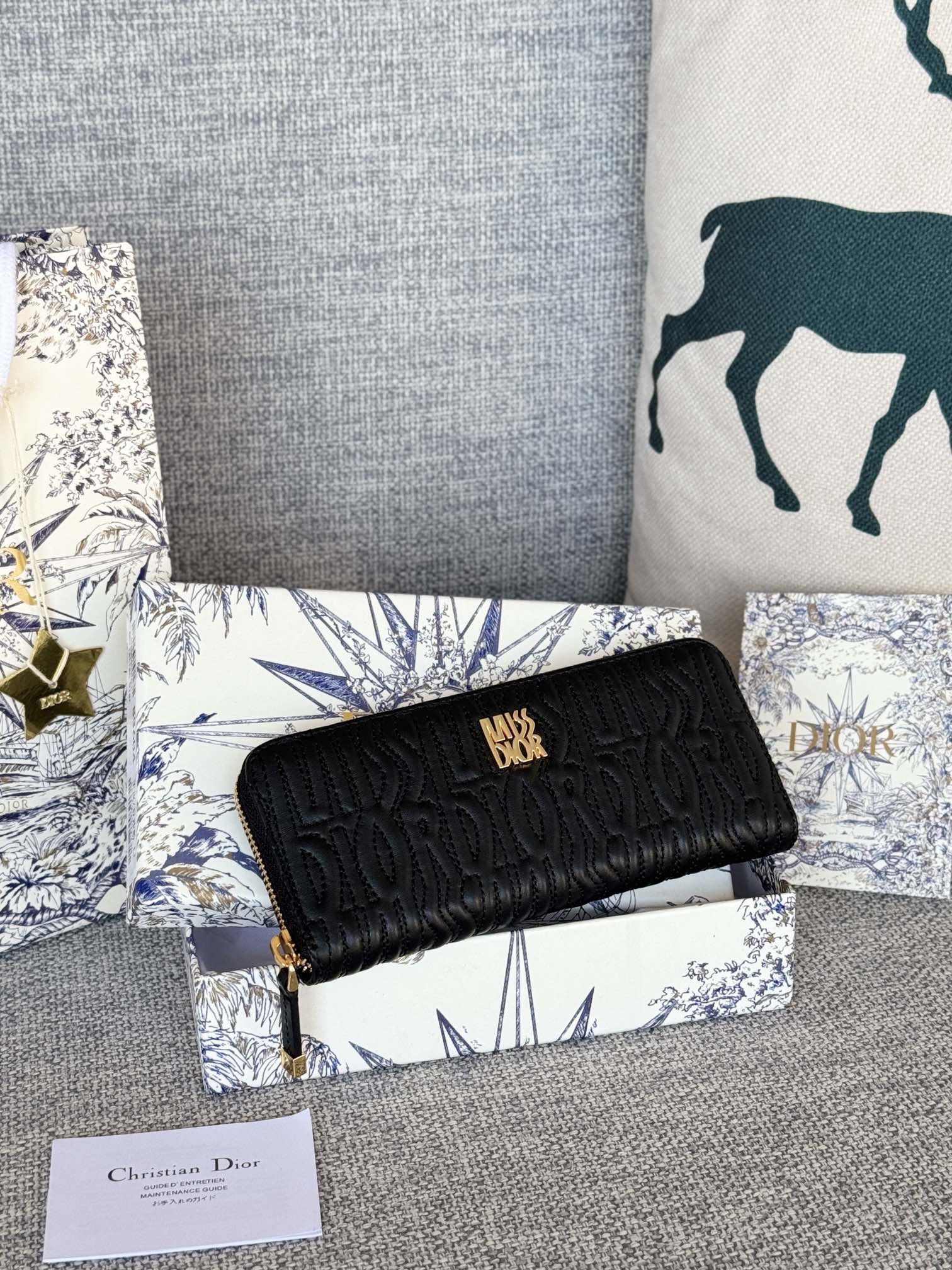 CD Miss Dior Freesia Zipper Wallet Lambskin GHW